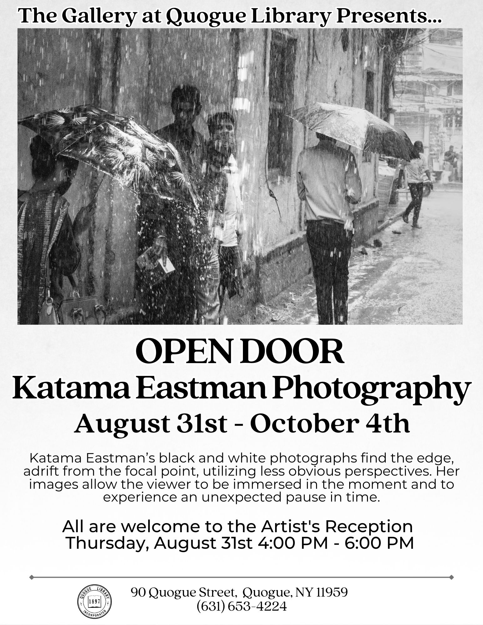 The Gallery at the Quogue Library Presents: Katama Eastman Photography Artist Reception
