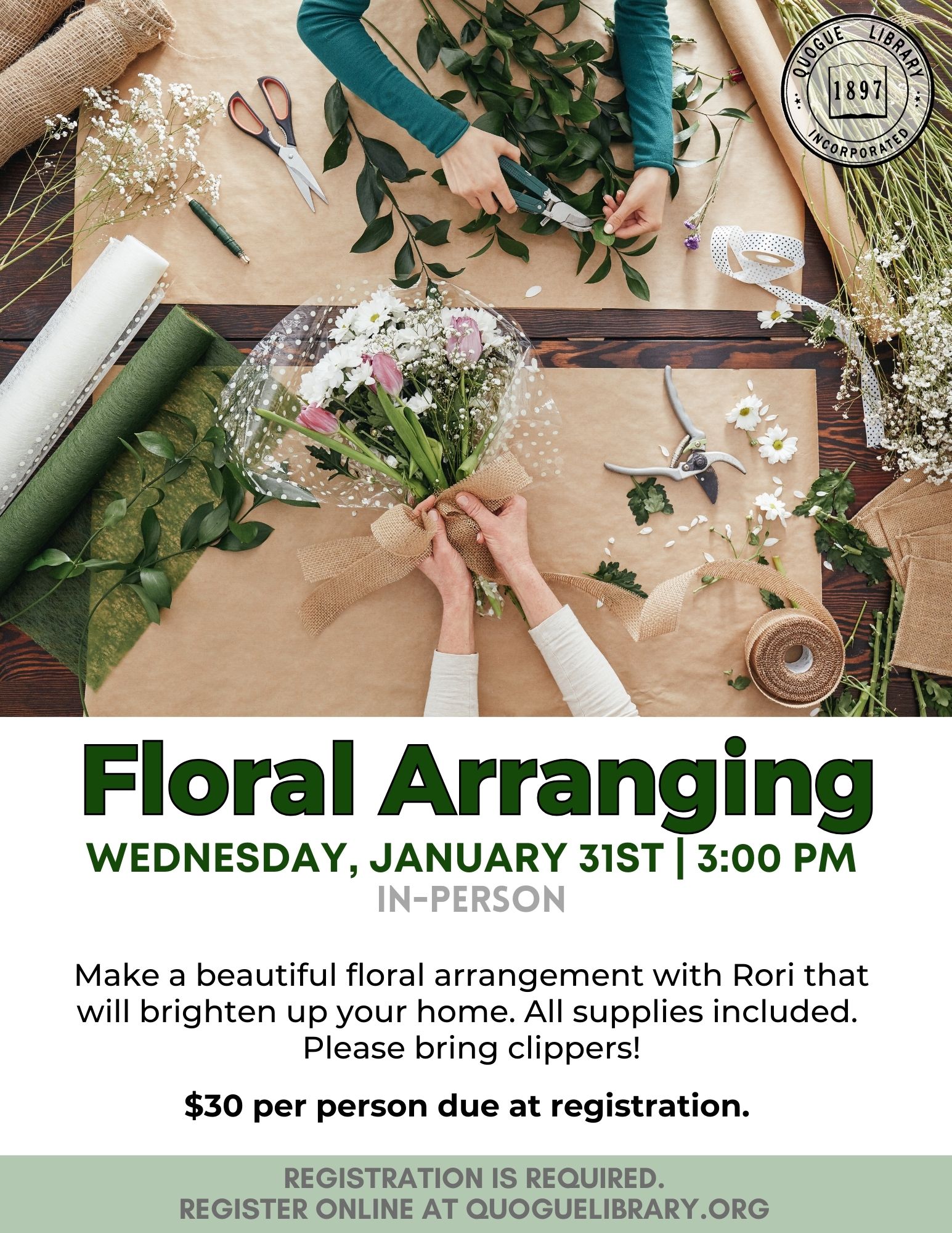 Floral Arranging Quogue Library